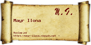 Mayr Ilona névjegykártya